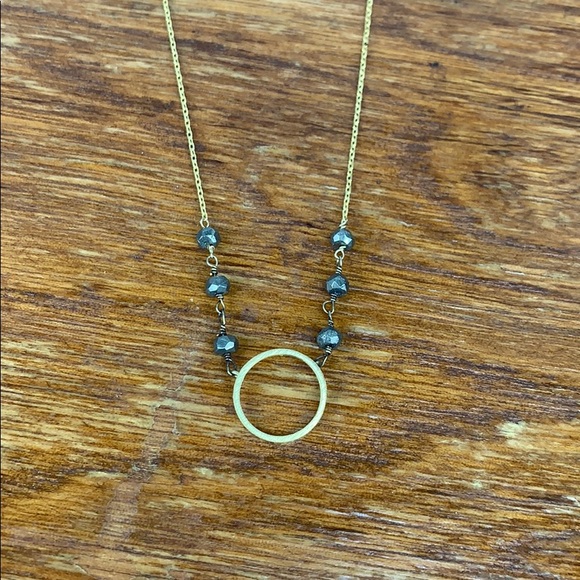 Gold Circle Necklace - Picture 2 of 4